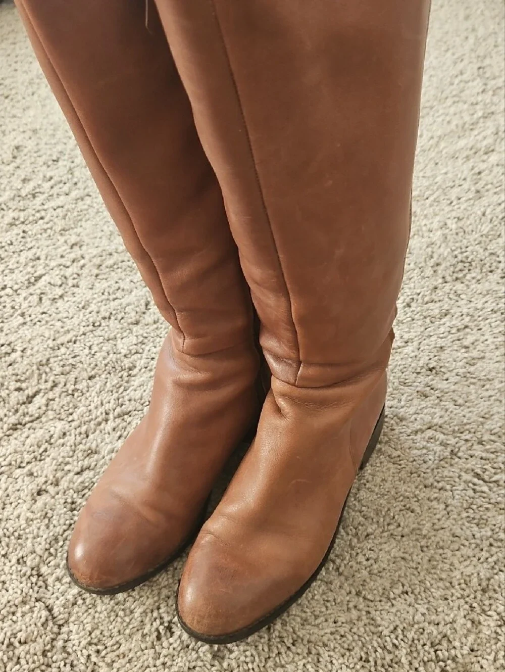 Cole Haan Cognac Over-the-Knee Leather Boots